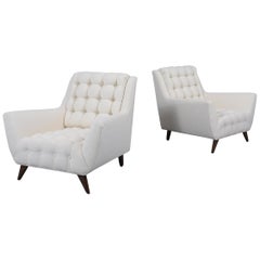 Vintage Pair of Mid-Century Tufted Lounge Chairs