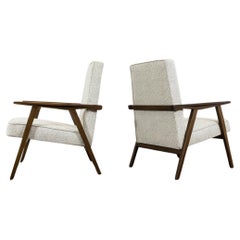 Pair Of Mid Century Black and White Armchairs, Europe, 1960s