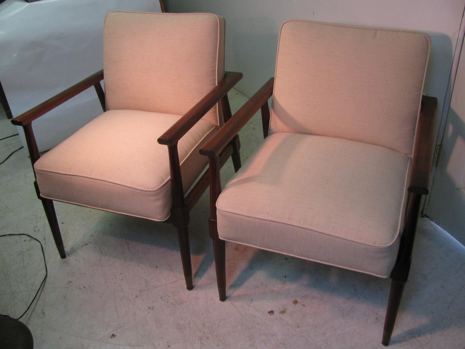 Pair of Mid-Century Modern Black Walnut Lounge Armchairs, 1957 For Sale 6