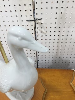 Pair of Mid-Century Blanc De Chine Duck Lamps