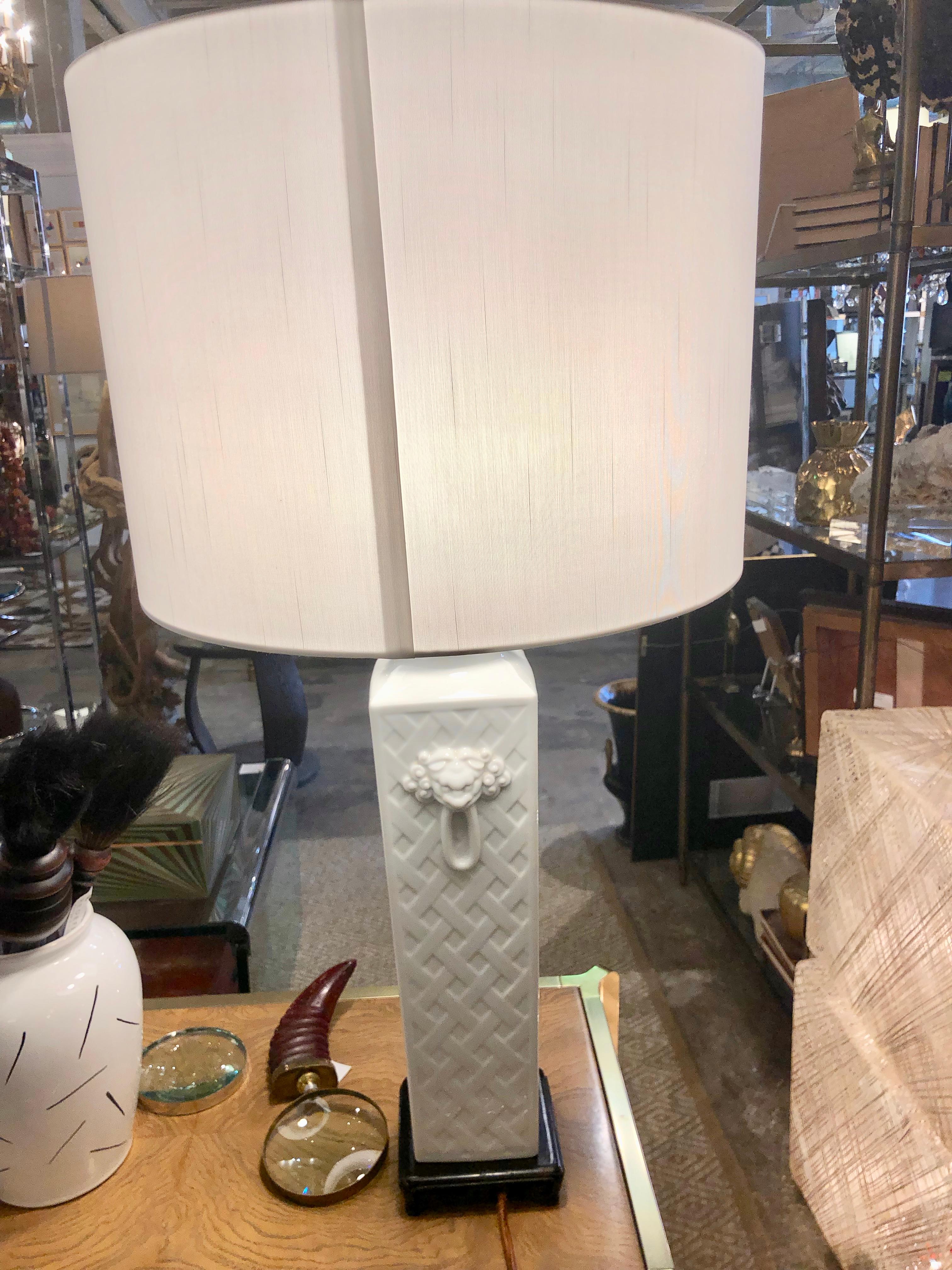 Chinese Pair of Midcentury Blanc de Chine Table Lamps