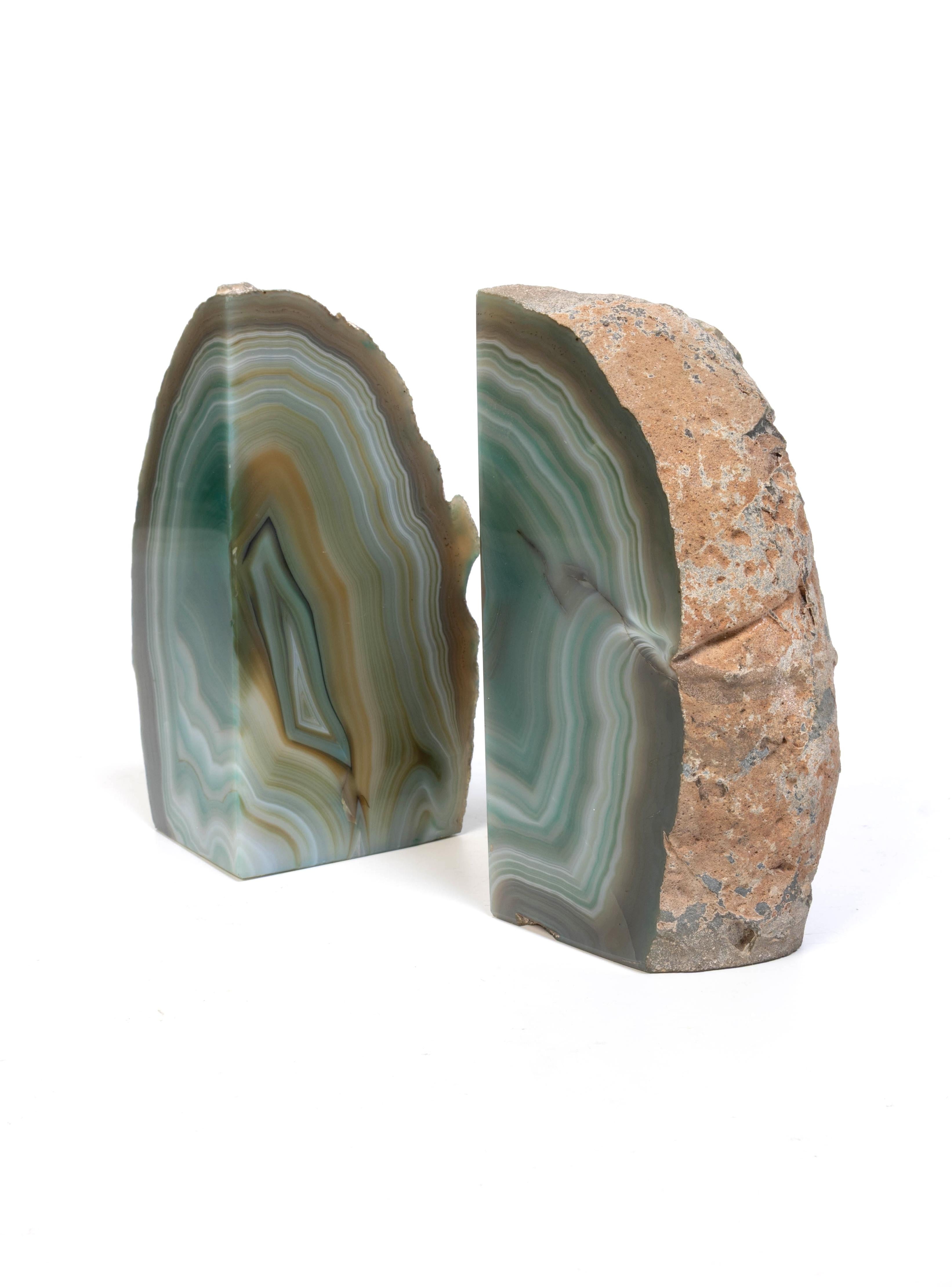 Pair of Mid Century Brazilian Blue Agate Precious Mineral Bookends, C.1970

A stunning pair of polished geode bookends.
Presented in excellent condition commensurate of age.


