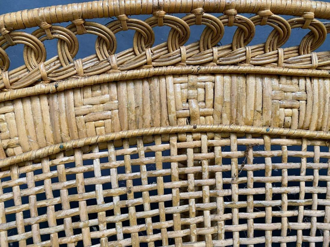 Pair of Midcentury Bohemian Woven Rattan Peacock Chairs For Sale 6