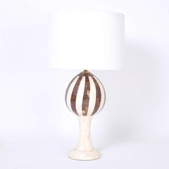 Pair of Midcentury Bone and Coconut Shell Table Lamps