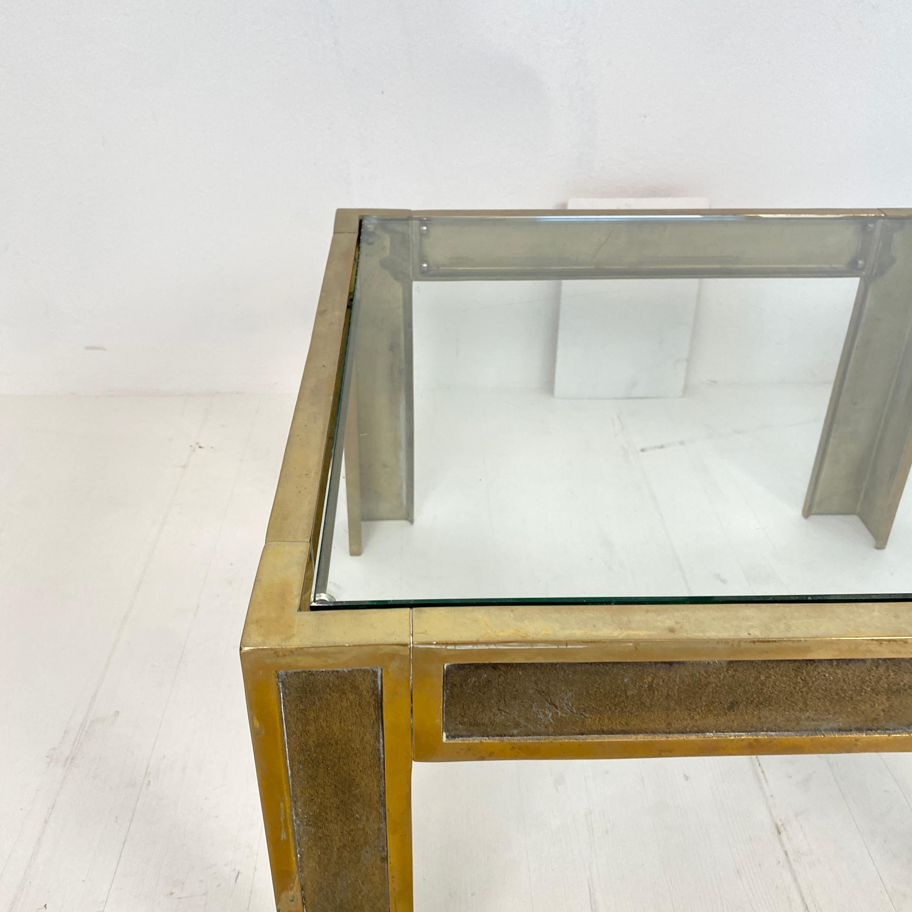 Pair of Mid-Century Brass and Glass Sofa Tables or Coffee Tables by Ghyczy 2