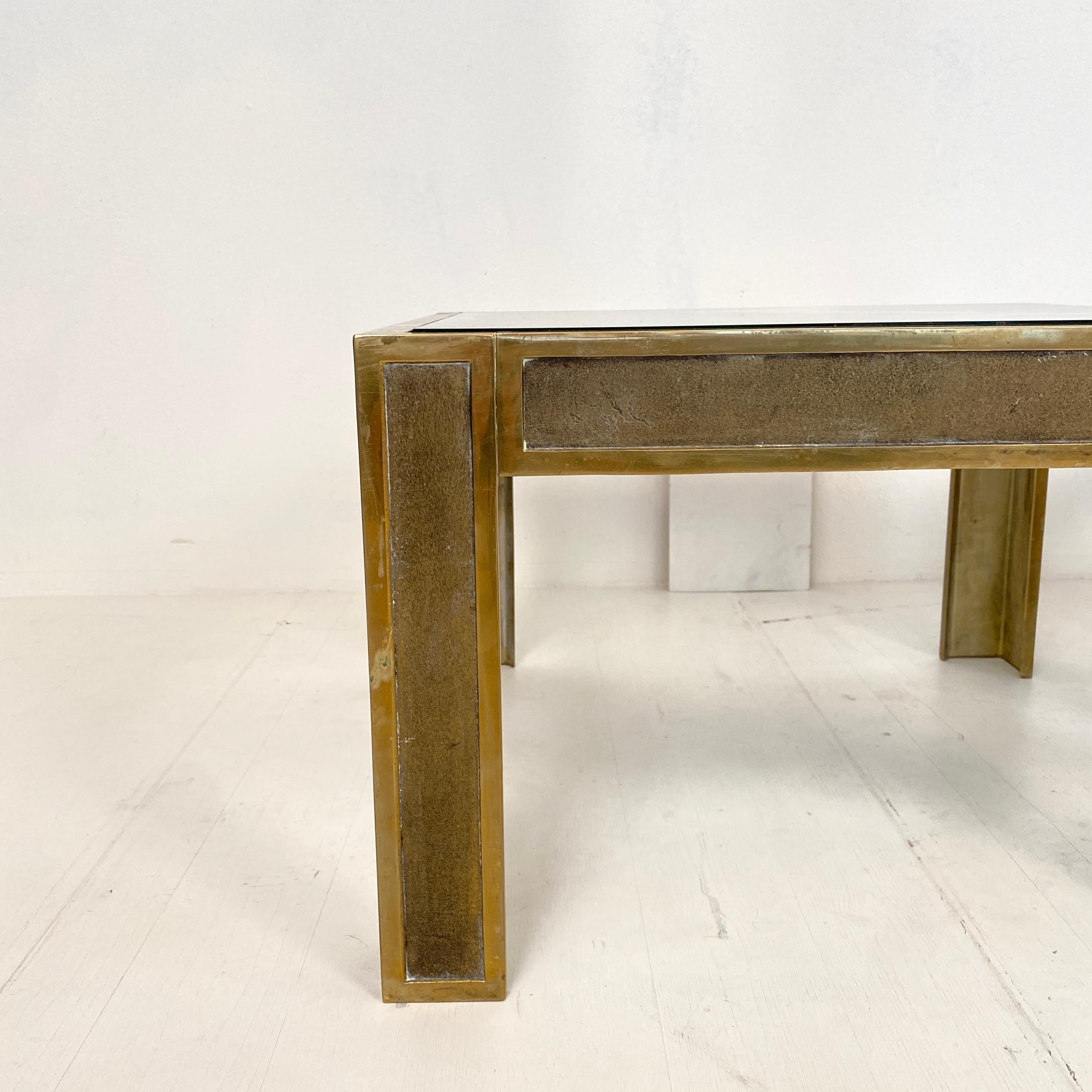 Pair of Mid-Century Brass and Glass Sofa Tables or Coffee Tables by Ghyczy 3