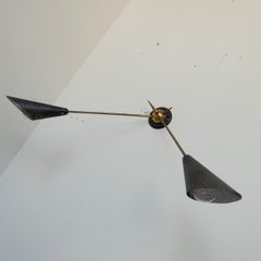 Pair of Mid-Century Brass and Perforated Metal Shade Wall Lights