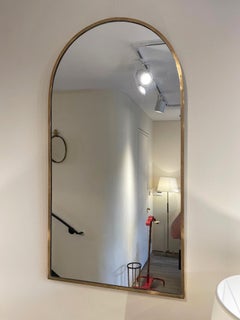 Pair of Mid-Century Brass Arched Mirrors