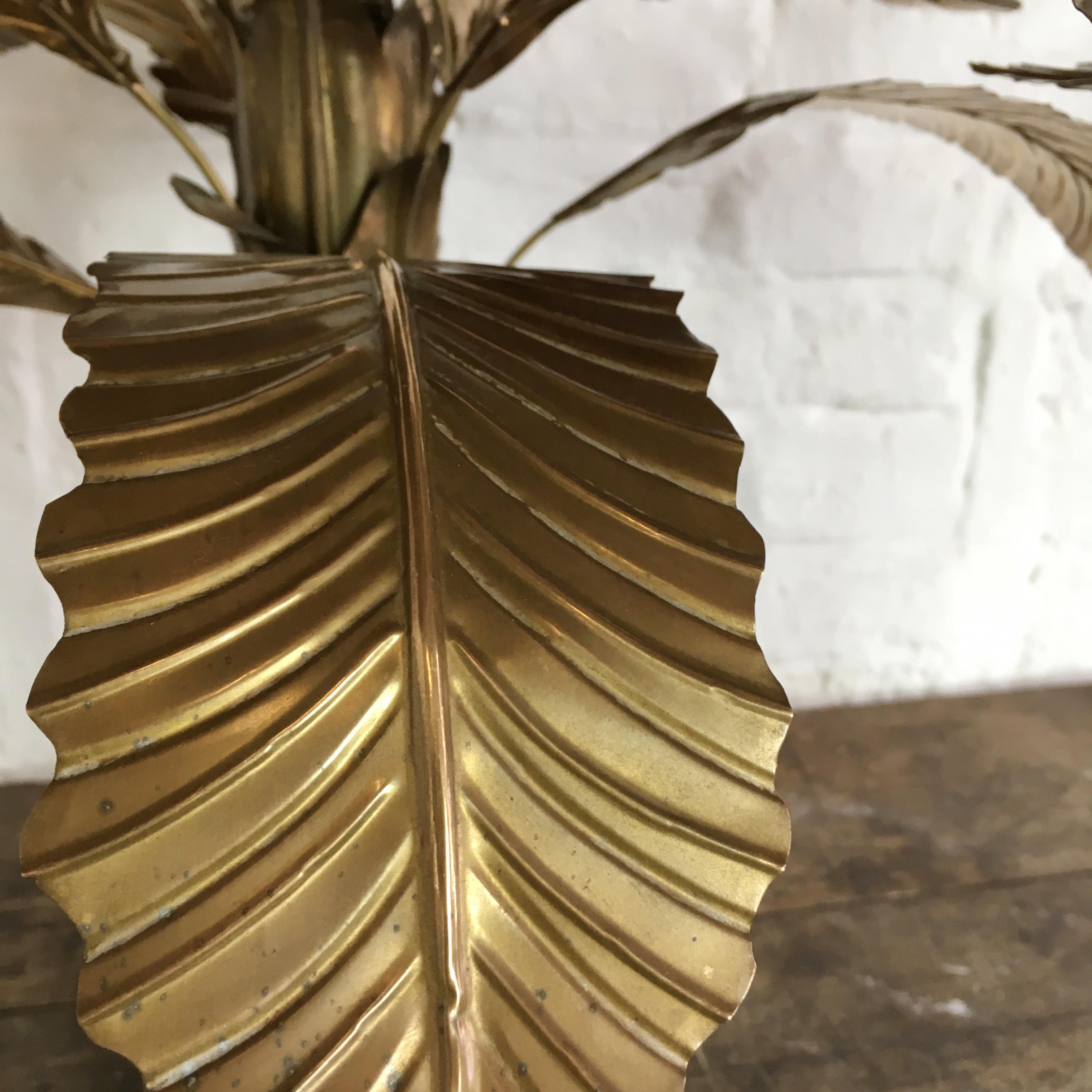 Pair of Mid Century Brass Banana Tree Table Lamps 3