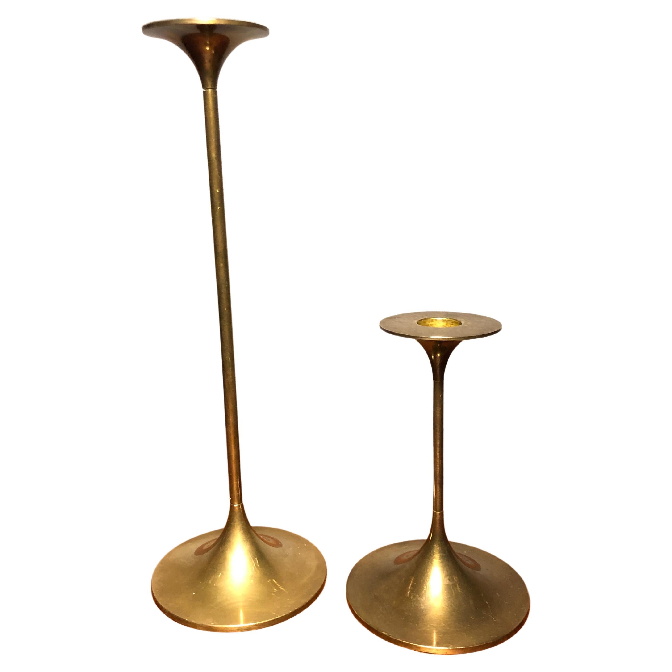 Pair of MidCentury Brass Candle Holders by Torben Ørskov of Copenhagen