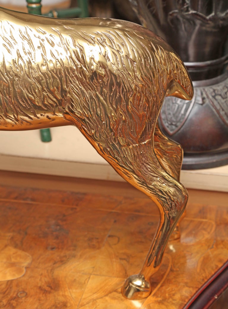 Pair of Midcentury Brass Figures of Rams at 1stDibs