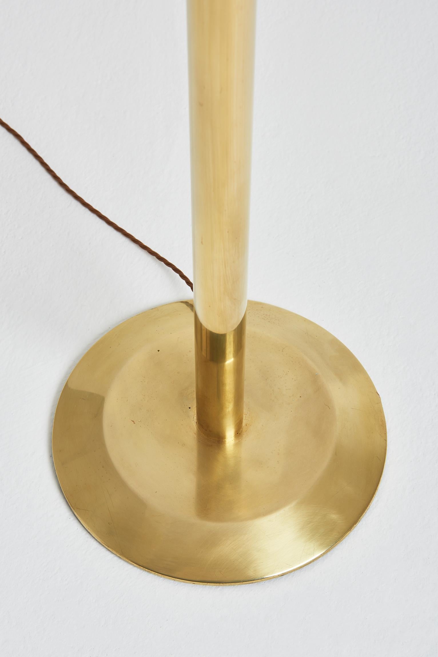 Swedish Pair of Mid-Century Brass Floor Lamps