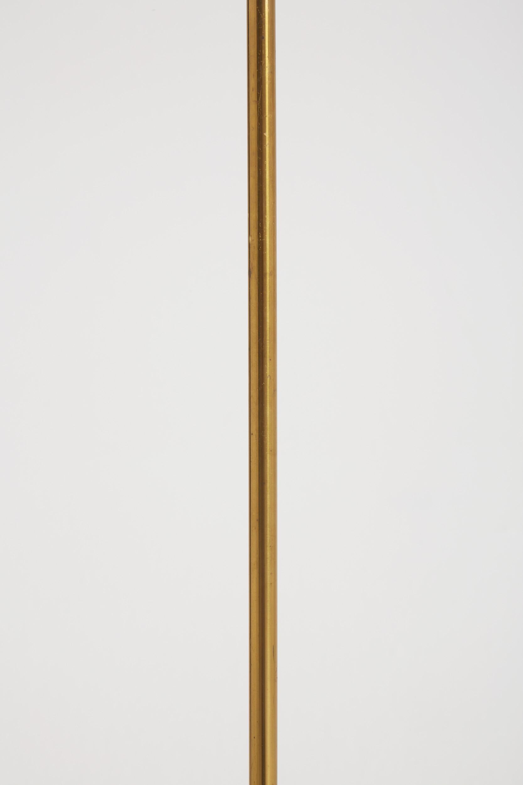 Swedish Pair of Mid-Century Brass Floor Lamps