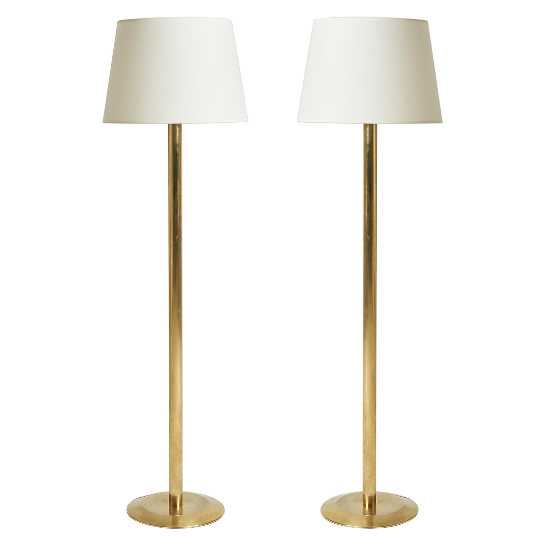 Pair of Mid-Century Brass Floor Lamps