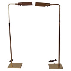 Pair of Mid Century Brass Koch and Lowy Floor Lamps