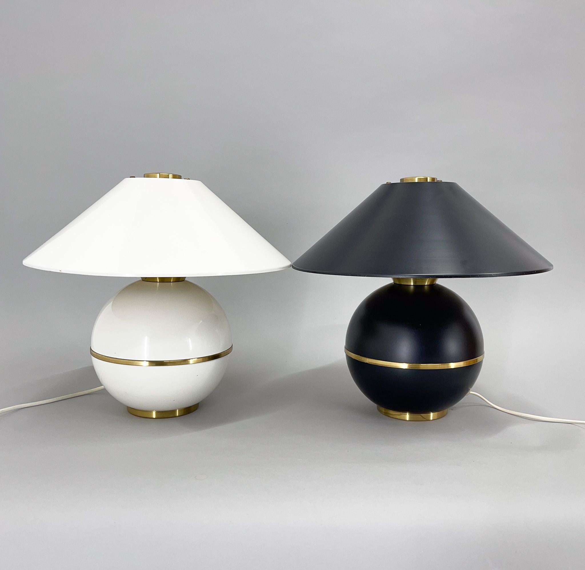 Pair of Mid-Century Brass & Metal Table Lamps by Napako, Czechoslovakia For Sale 5