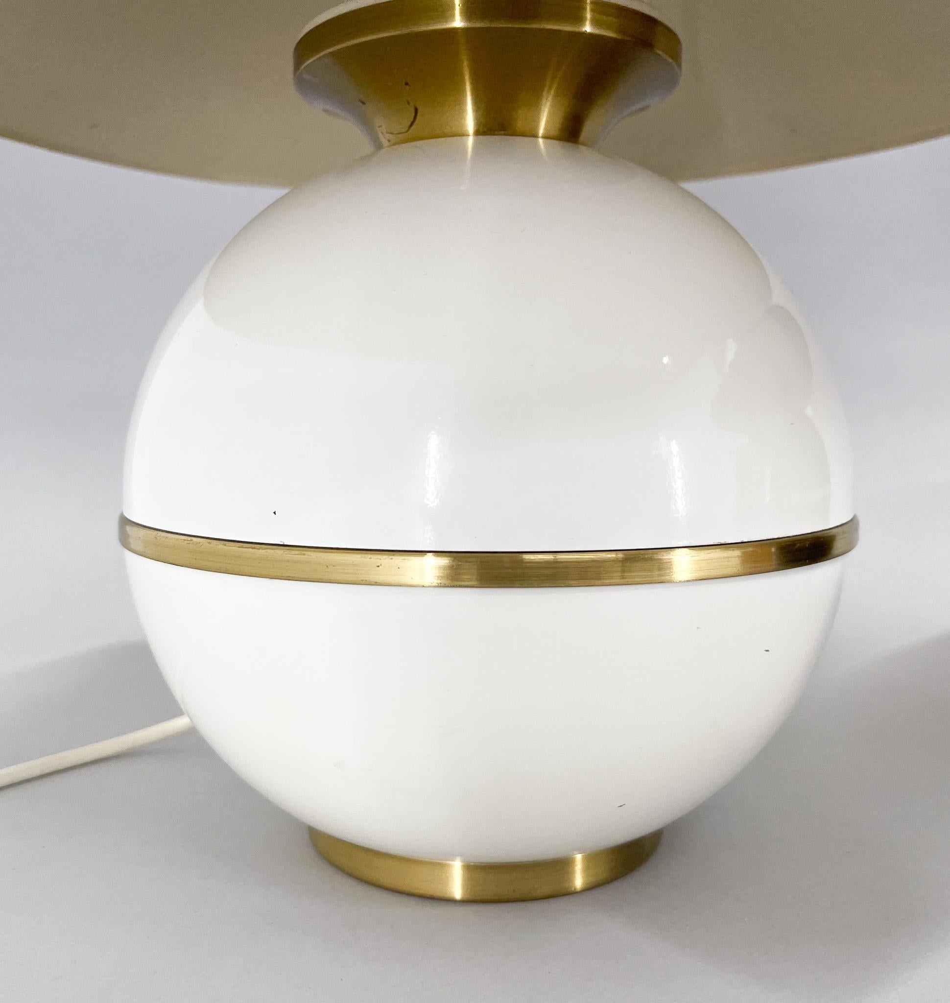 Pair of Mid-Century Brass & Metal Table Lamps by Napako, Czechoslovakia For Sale 1
