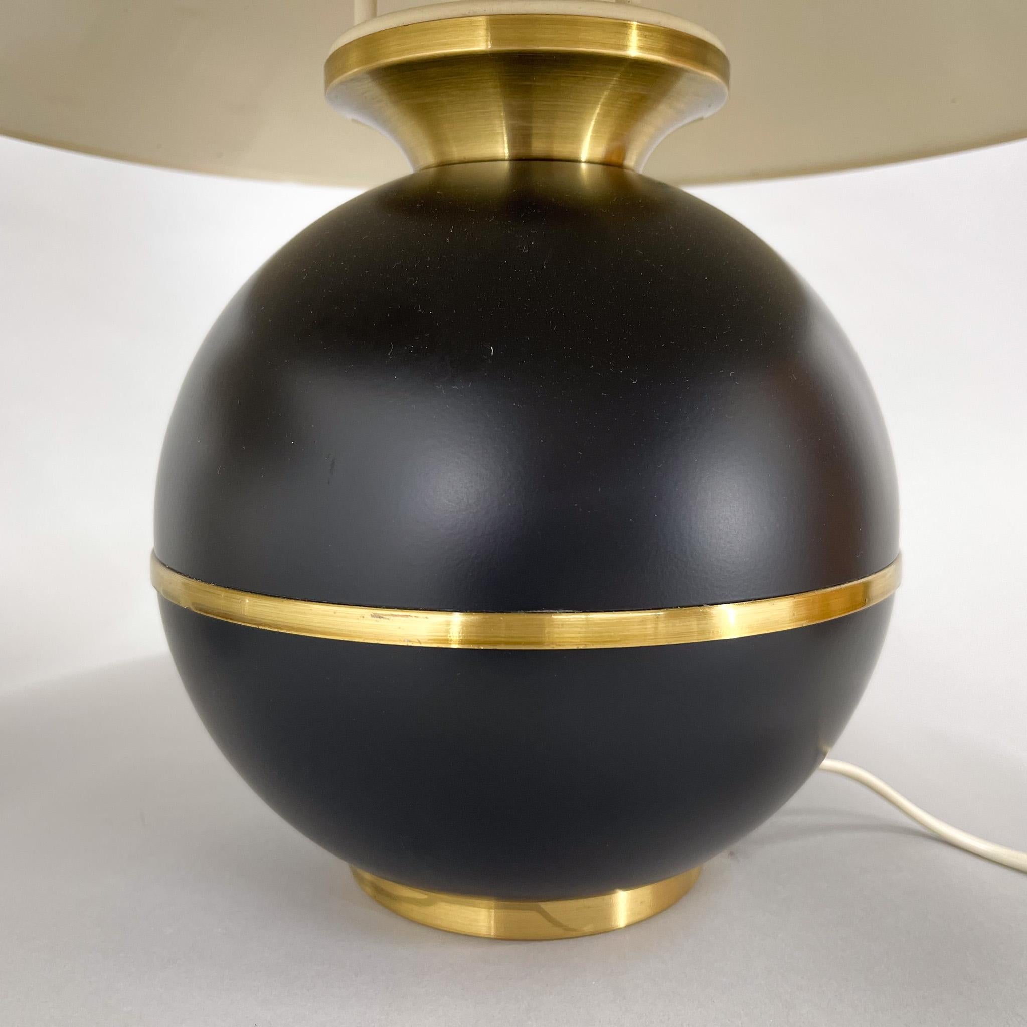 Pair of Mid-Century Brass & Metal Table Lamps by Napako, Czechoslovakia For Sale 2