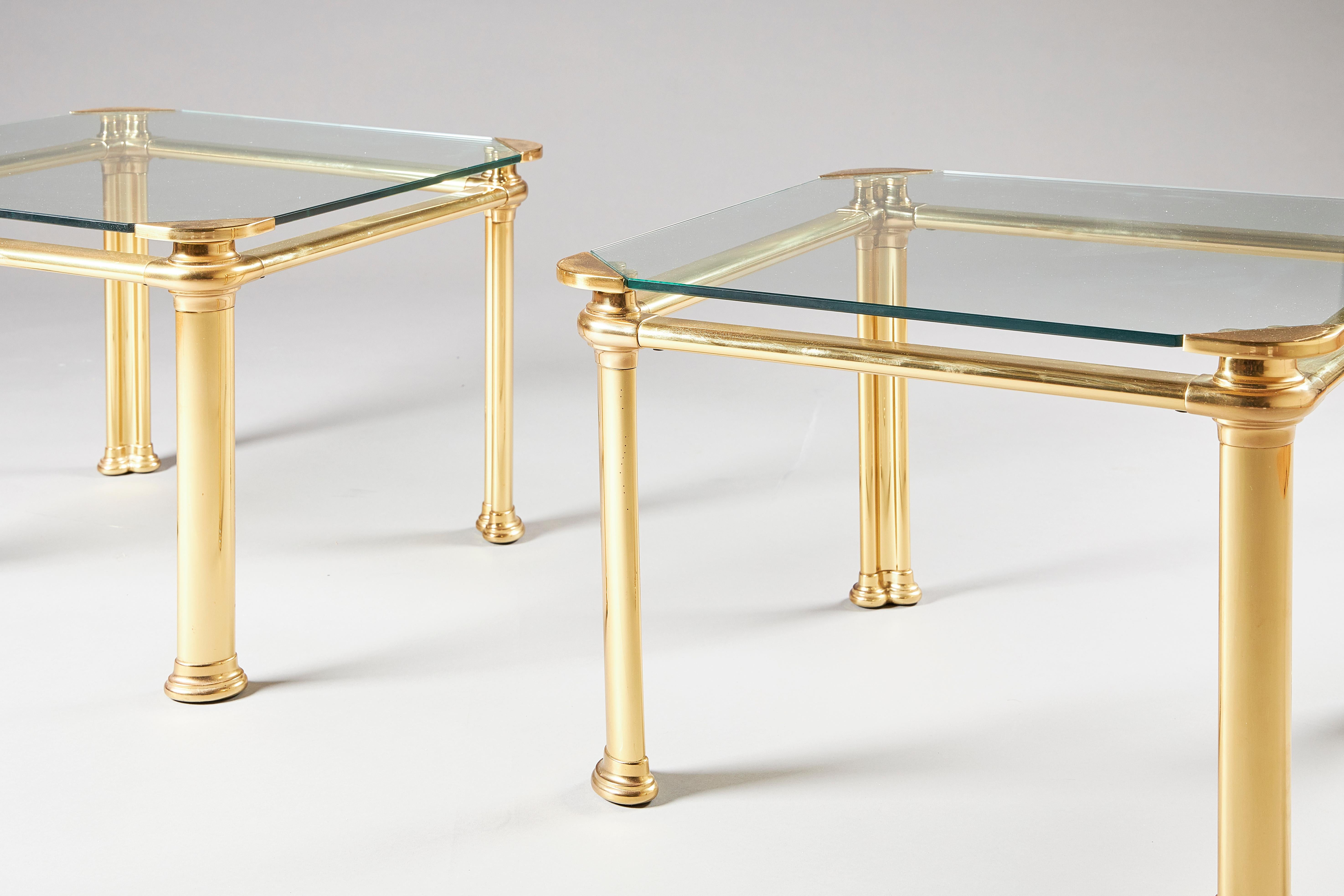 Mid-Century Modern Pair of Midcentury Brass Side Tables