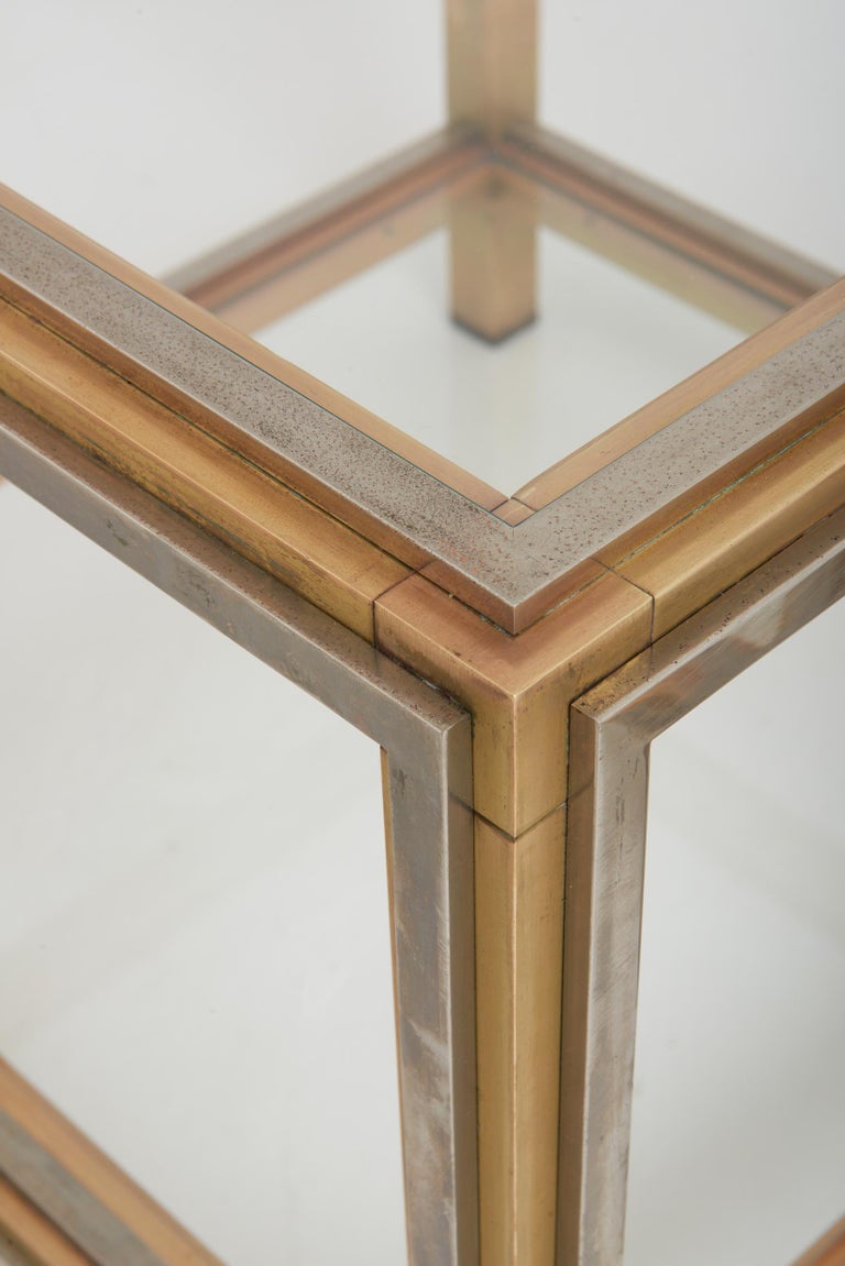 Pair of MidCentury Brass Side Tables For Sale at 1stDibs