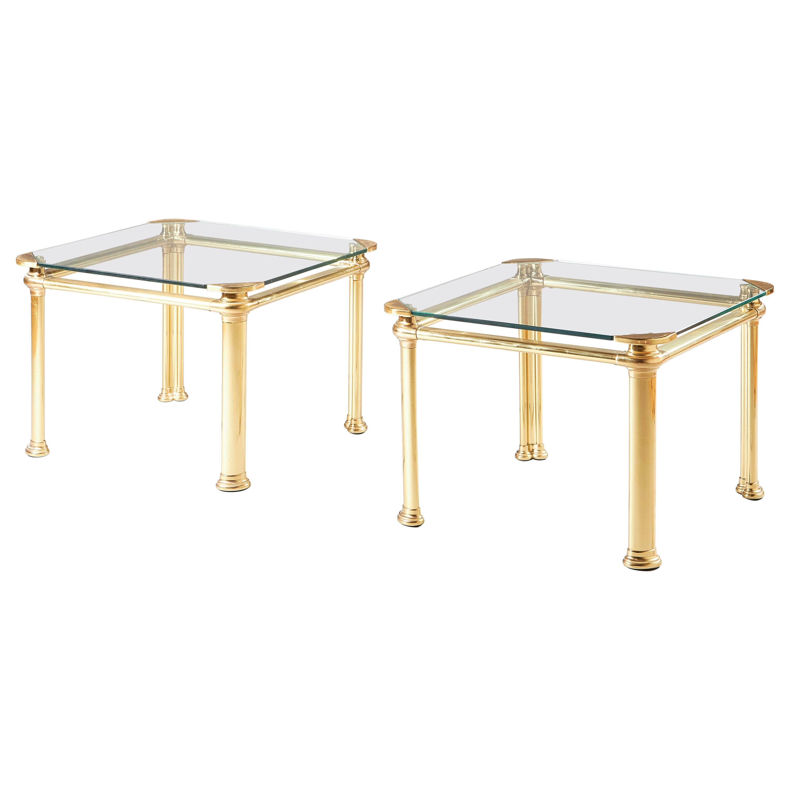 Pair of Midcentury Brass Side Tables