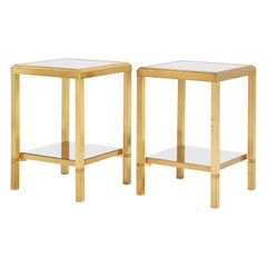 Pair of Mid-Century Brass Side Tables