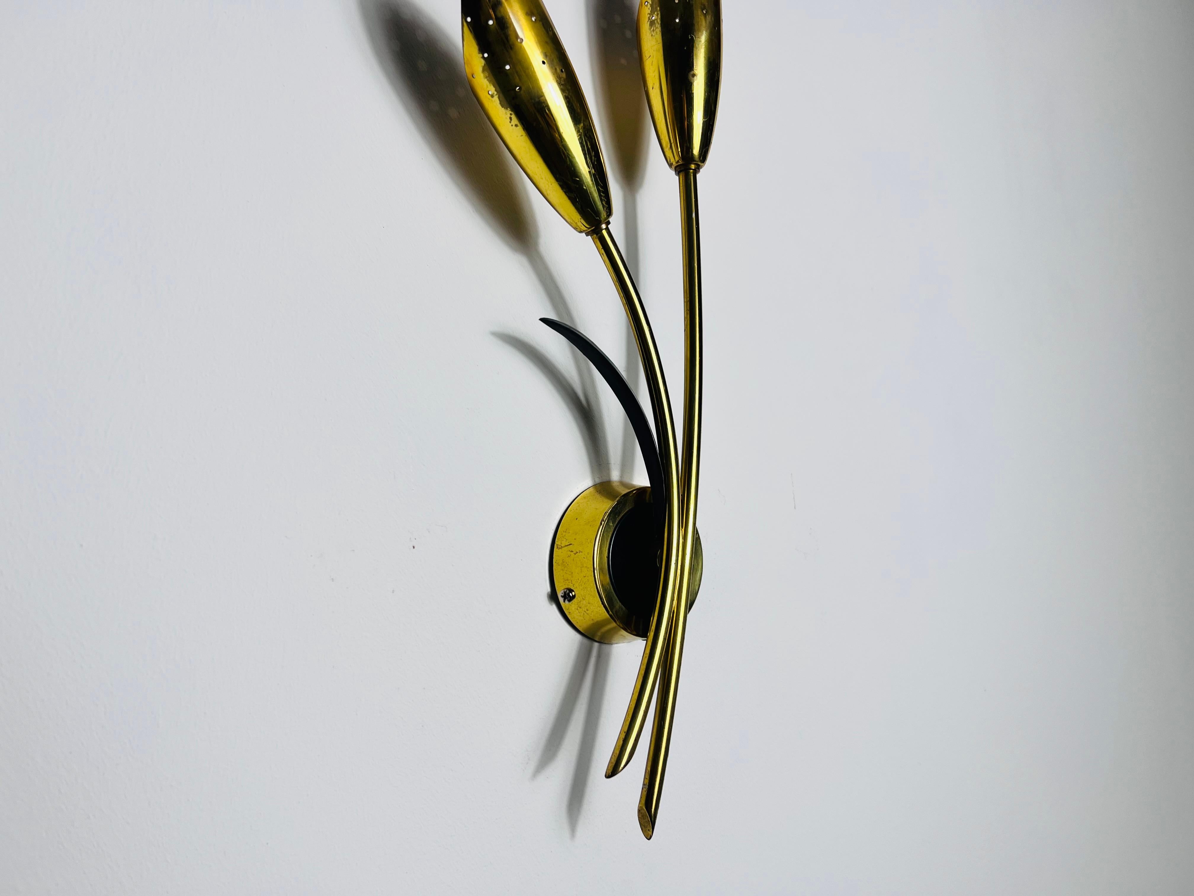 Pair of Mid-Century Brass Sputnik Wall Lamps, Italy, 1960s For Sale 4