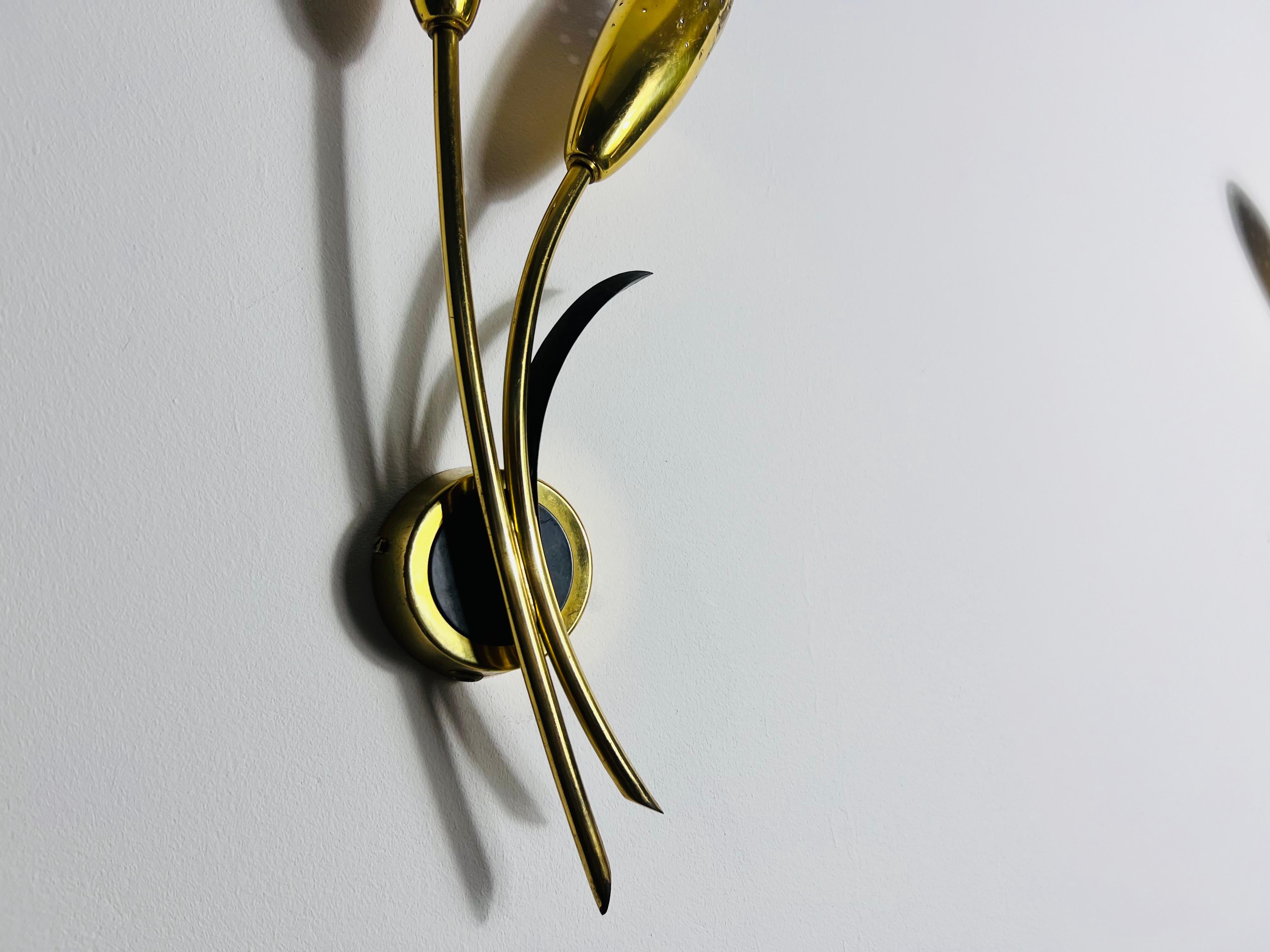 Pair of Mid-Century Brass Sputnik Wall Lamps, Italy, 1960s For Sale 2