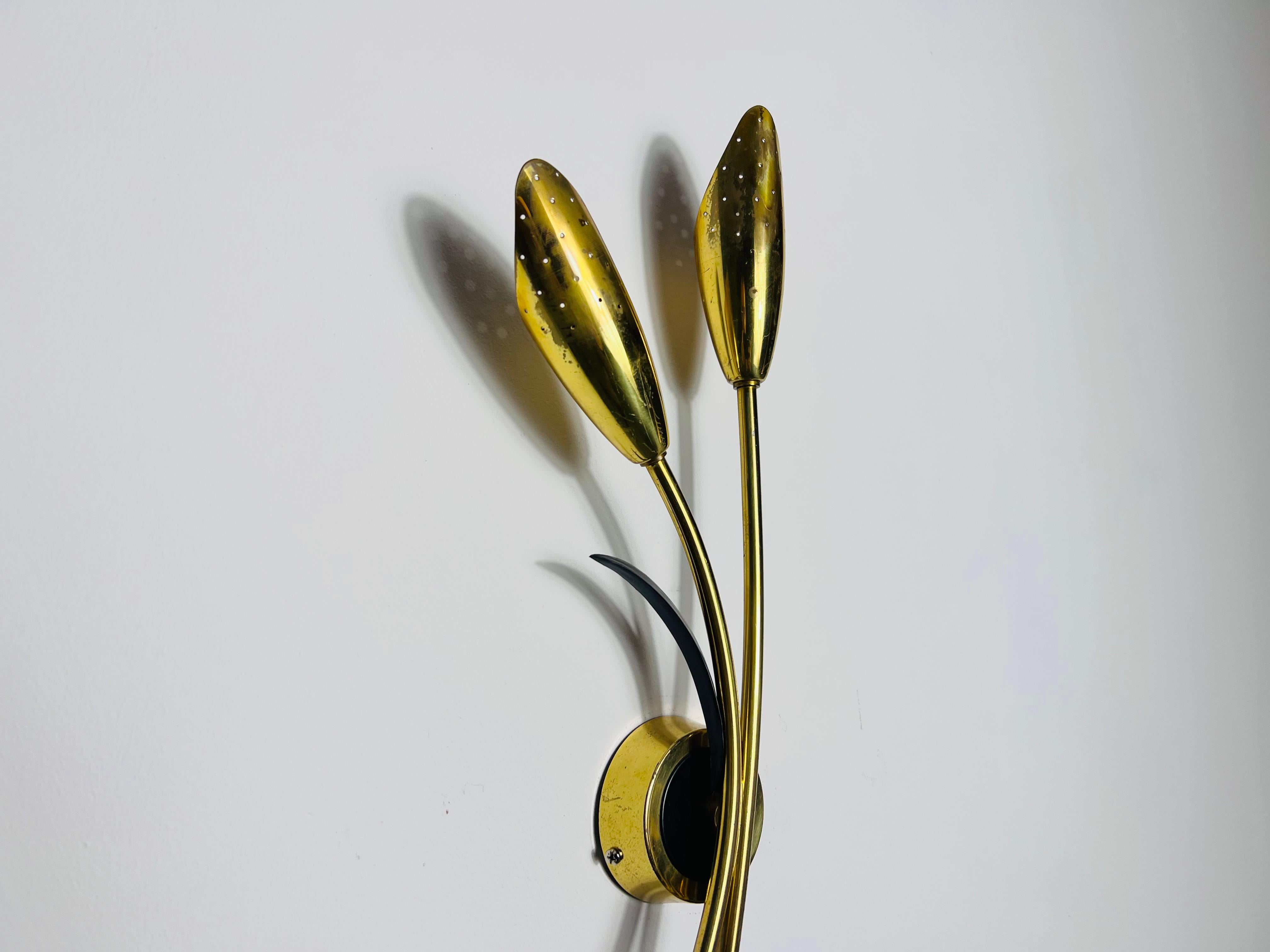 Pair of Mid-Century Brass Sputnik Wall Lamps, Italy, 1960s For Sale 3
