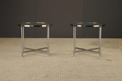 Pair of Mid-Century Brass & Steel Side Tables in the Manner of Maison Jansen