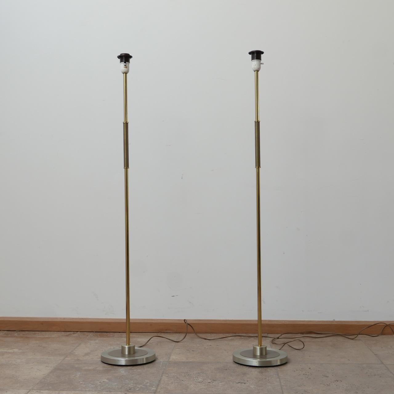 Pair of Mid-Century Brass Swedish Floor Lamps '2' 3