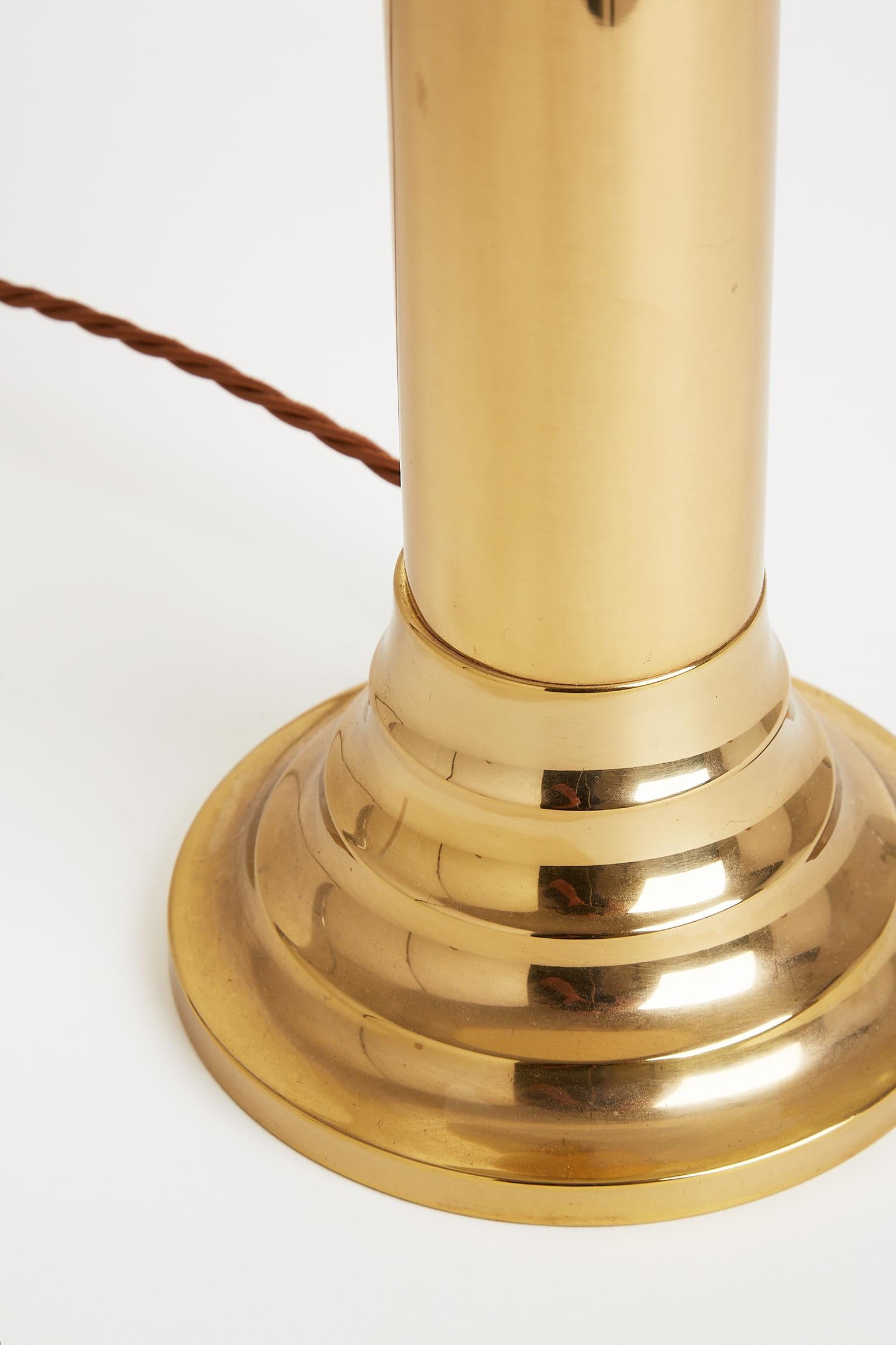Swedish Pair of Midcentury Brass Table Lamps by Bergboms