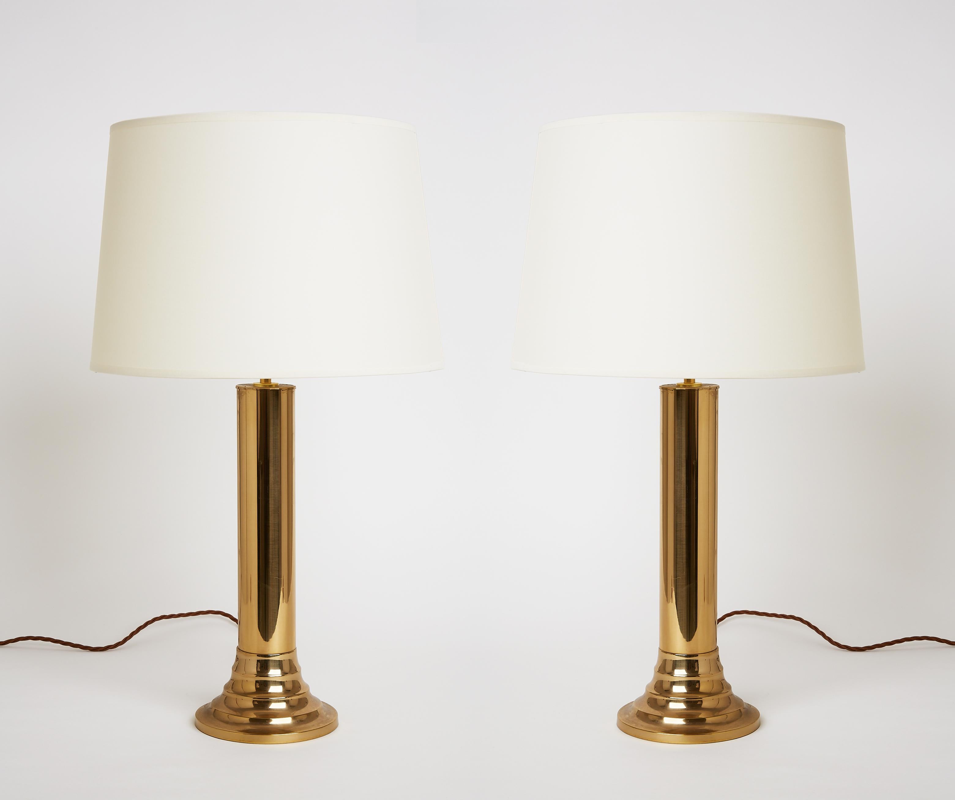 Pair of Midcentury Brass Table Lamps by Bergboms 1
