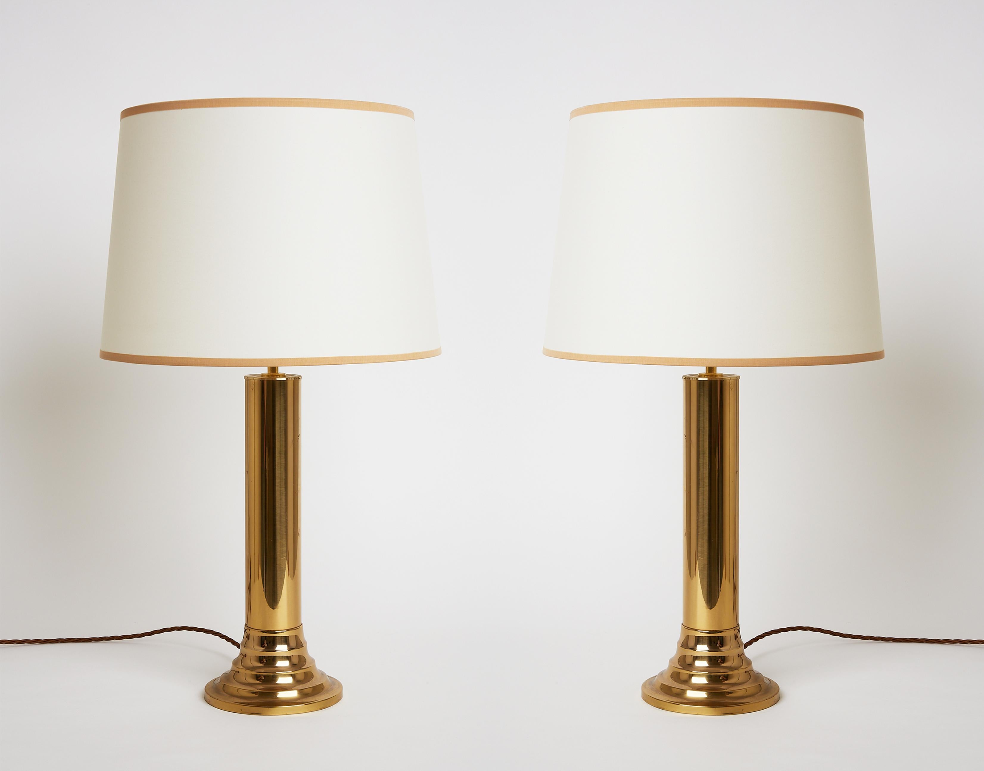 Pair of Midcentury Brass Table Lamps by Bergboms 2