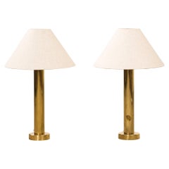 Pair of Mid-Century Brass Table Lamps by Kosta Elarmatur, Sweden, 1960s