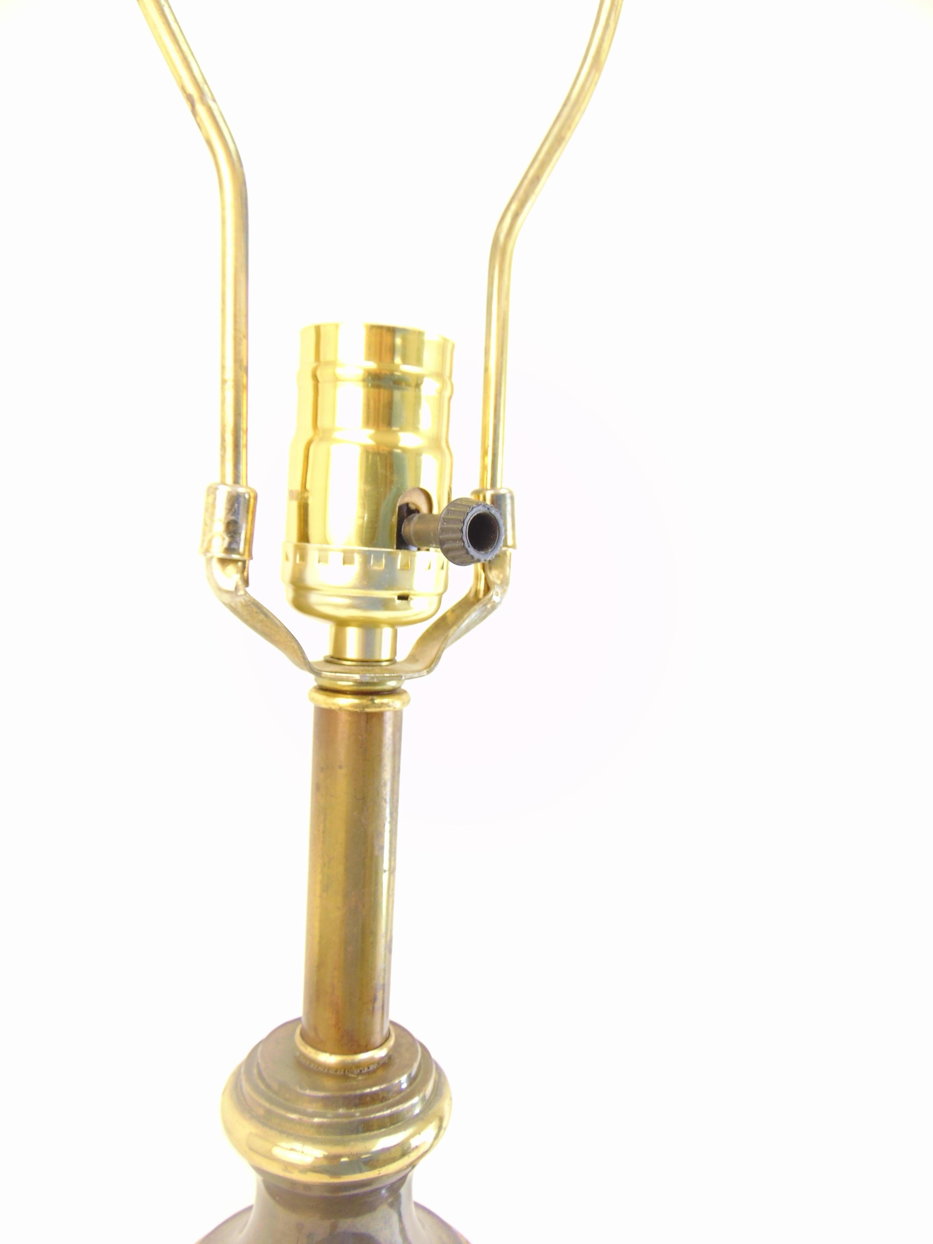 Pair of Midcentury Brass Table Lamps For Sale 4