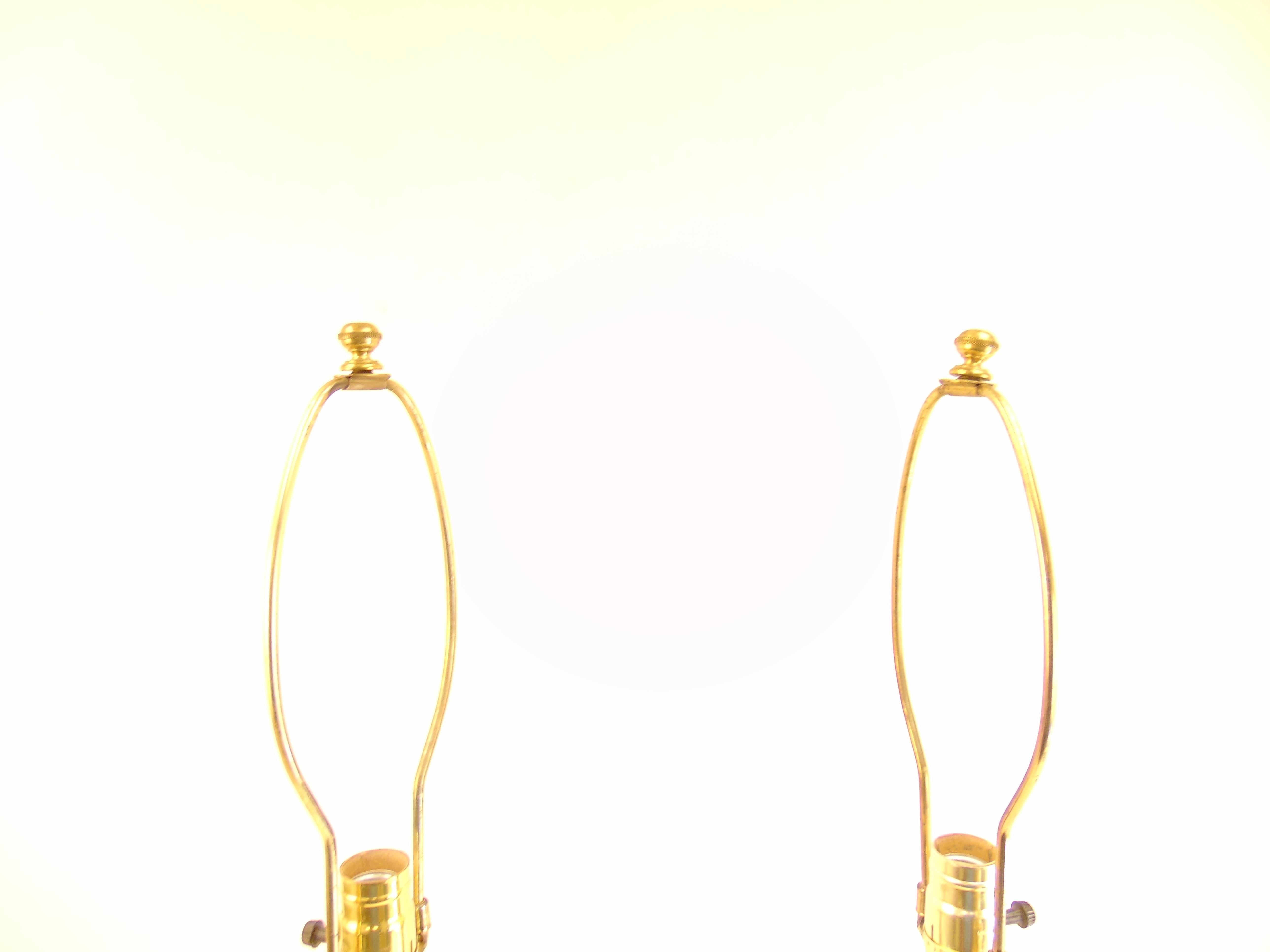 Pair of Midcentury Brass Table Lamps For Sale 8