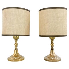 Pair of Mid-Century Brass Table or Bedside Lamps, Italy