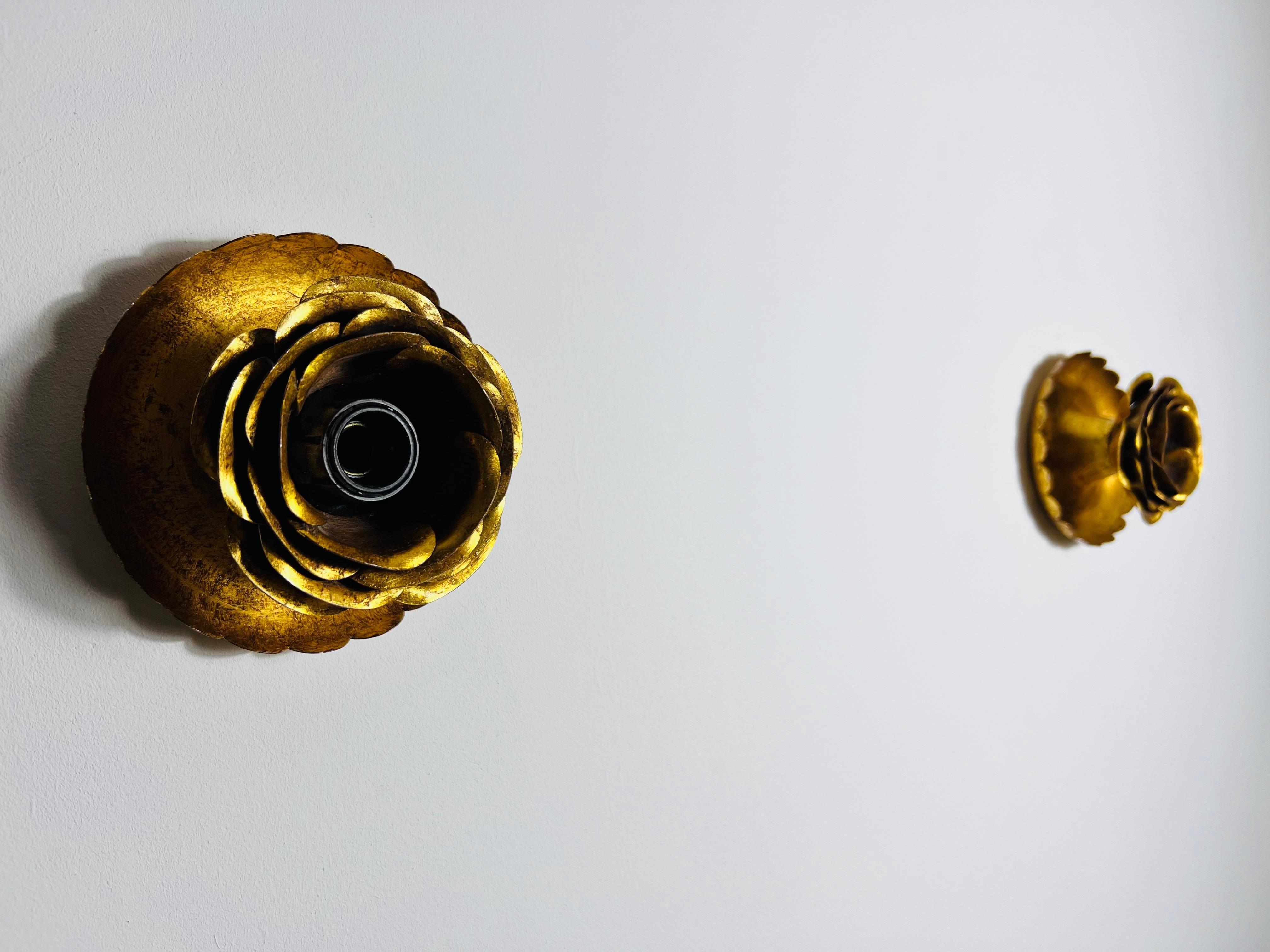 Mid-20th Century Pair of Mid-Century Brass Wall Lamps, Italy, 1960s For Sale