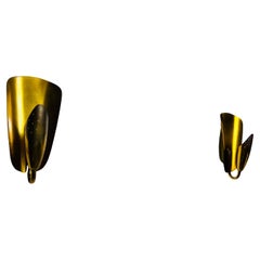 Pair of Mid-Century Brass Wall Lamps, Italy, 1960s