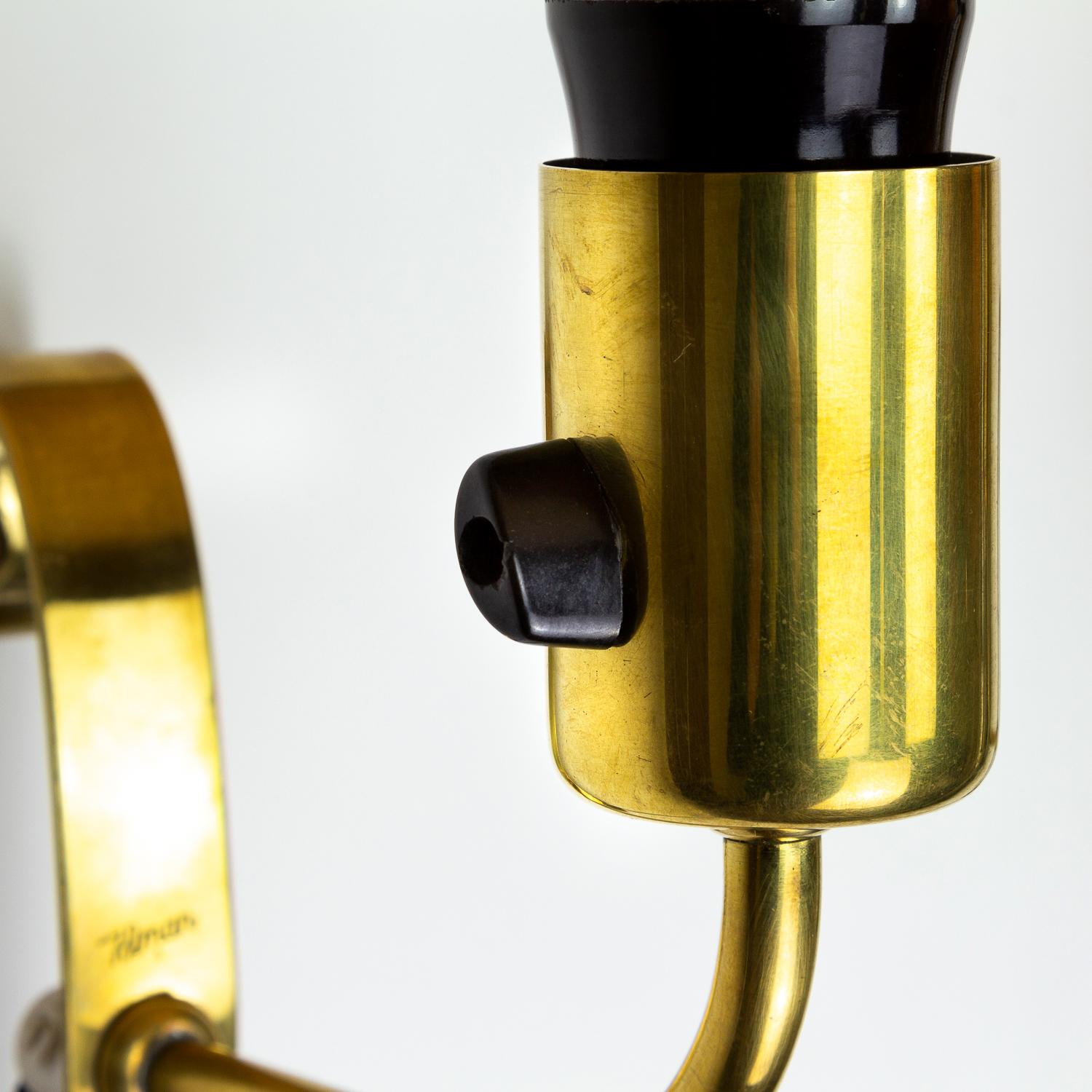 Pair of Midcentury Brass Wall Lights, Maria Lindemann, Idman Oy, Finland, 1950s For Sale 5