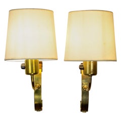 Pair of Midcentury Brass Wall Lights, Maria Lindemann, Idman Oy, Finland, 1950s
