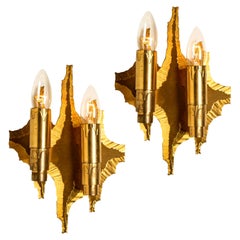 Pair of Mid-Century Brass Wall Sconces, 1970