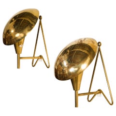 Pair of Mid-Century Brass Wall / Table Lamps by Itsu, Finland, 1950s