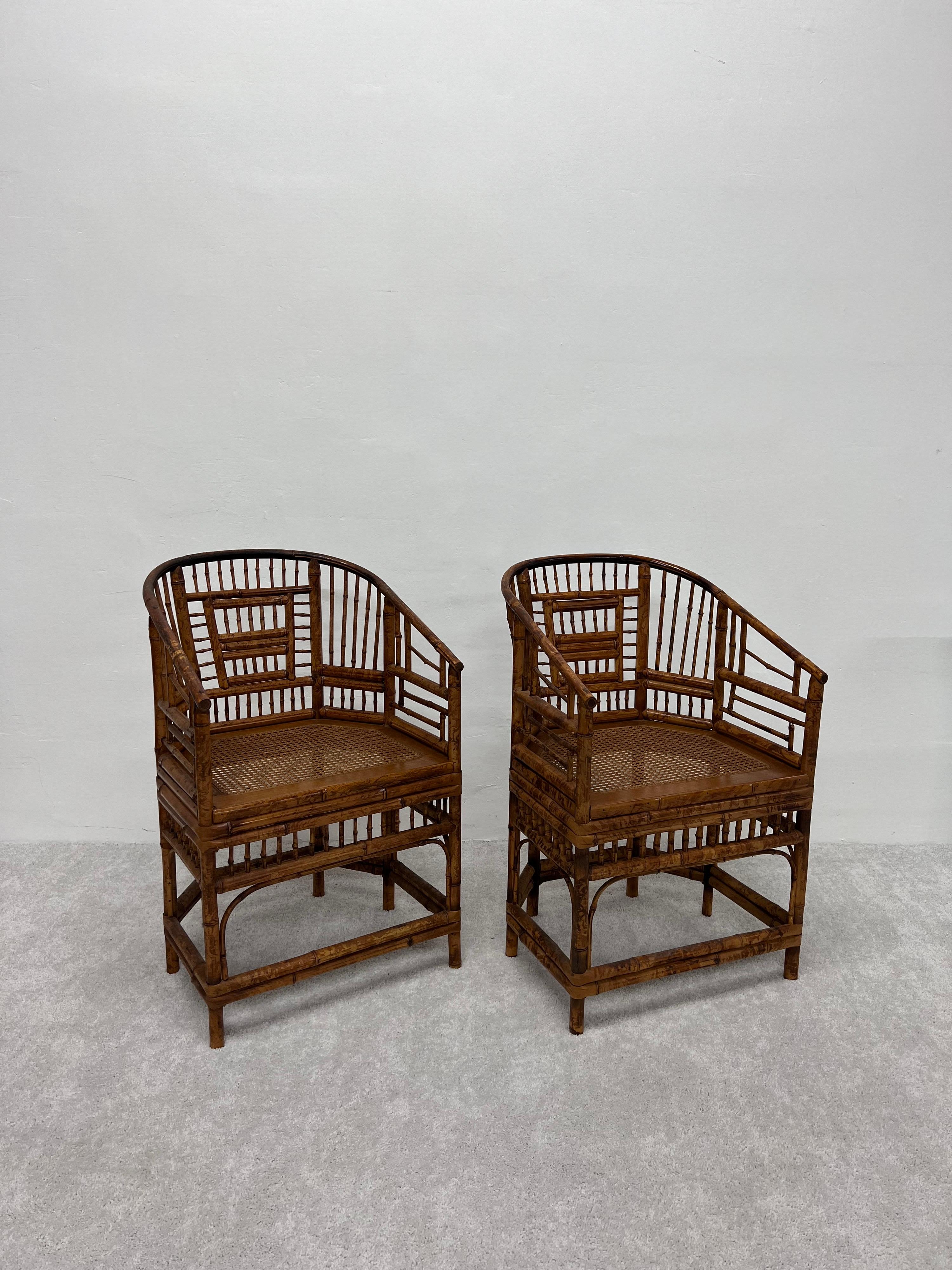 Pair of Mid-Century Brighton Pavilion Dining or Side Chairs with Tortoise Style  9