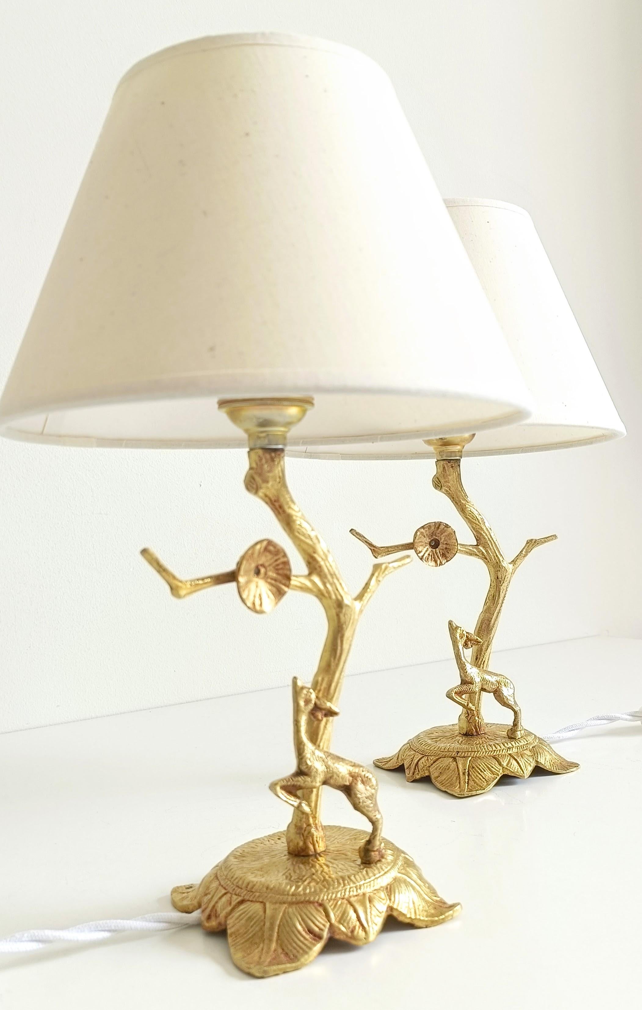 Mid-Century Pair of Small Bronze Table Lamps in Louis XVI Style, France, 1950s For Sale 5