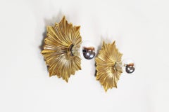 Appliques murales ou plafonniers « Hollywood Regency » en bronze, motif « Starburst », lot de deux, Europe