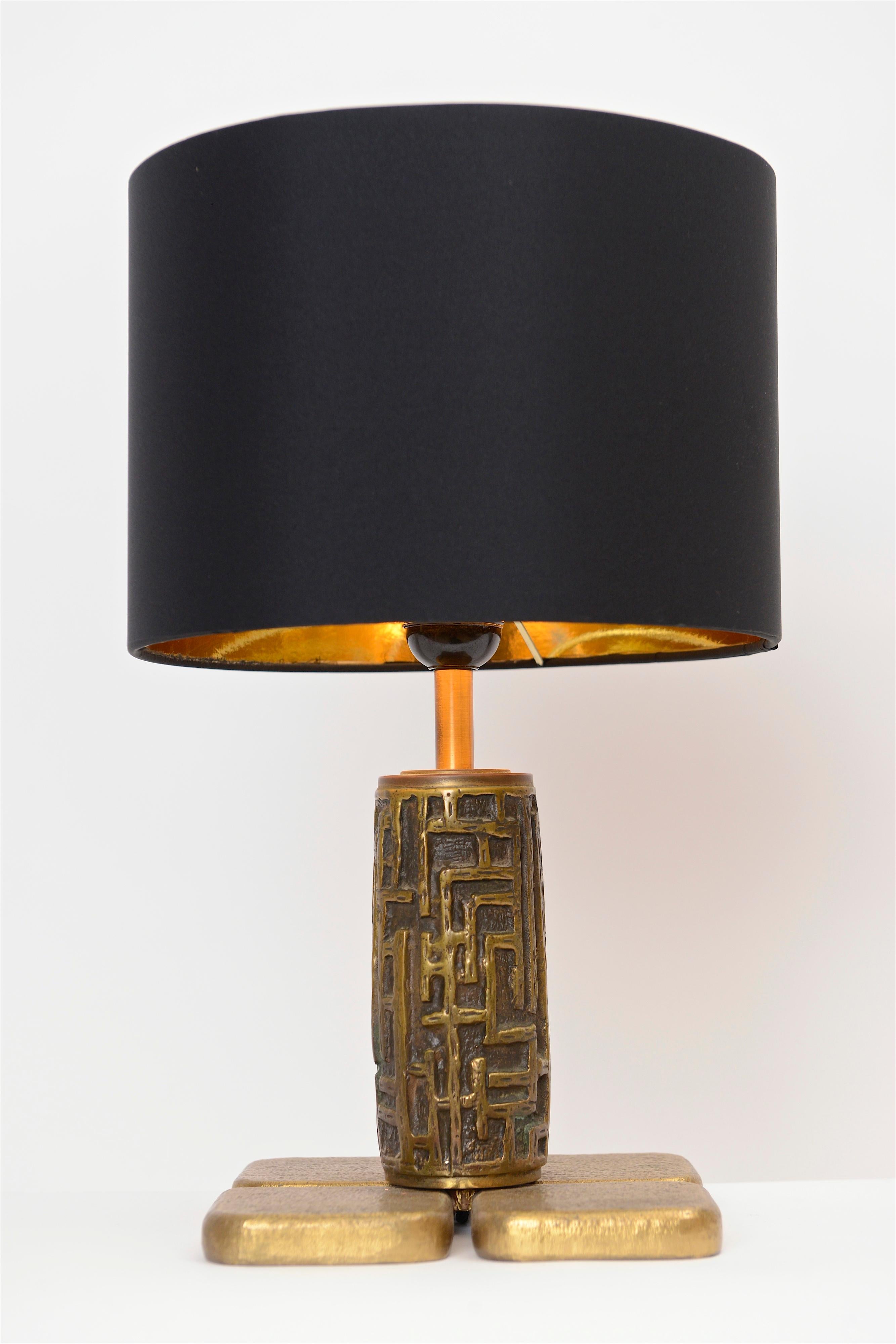 Pair of Midcentury Bronze Table Lamps by Luciano Frigerio, circa 1960 2