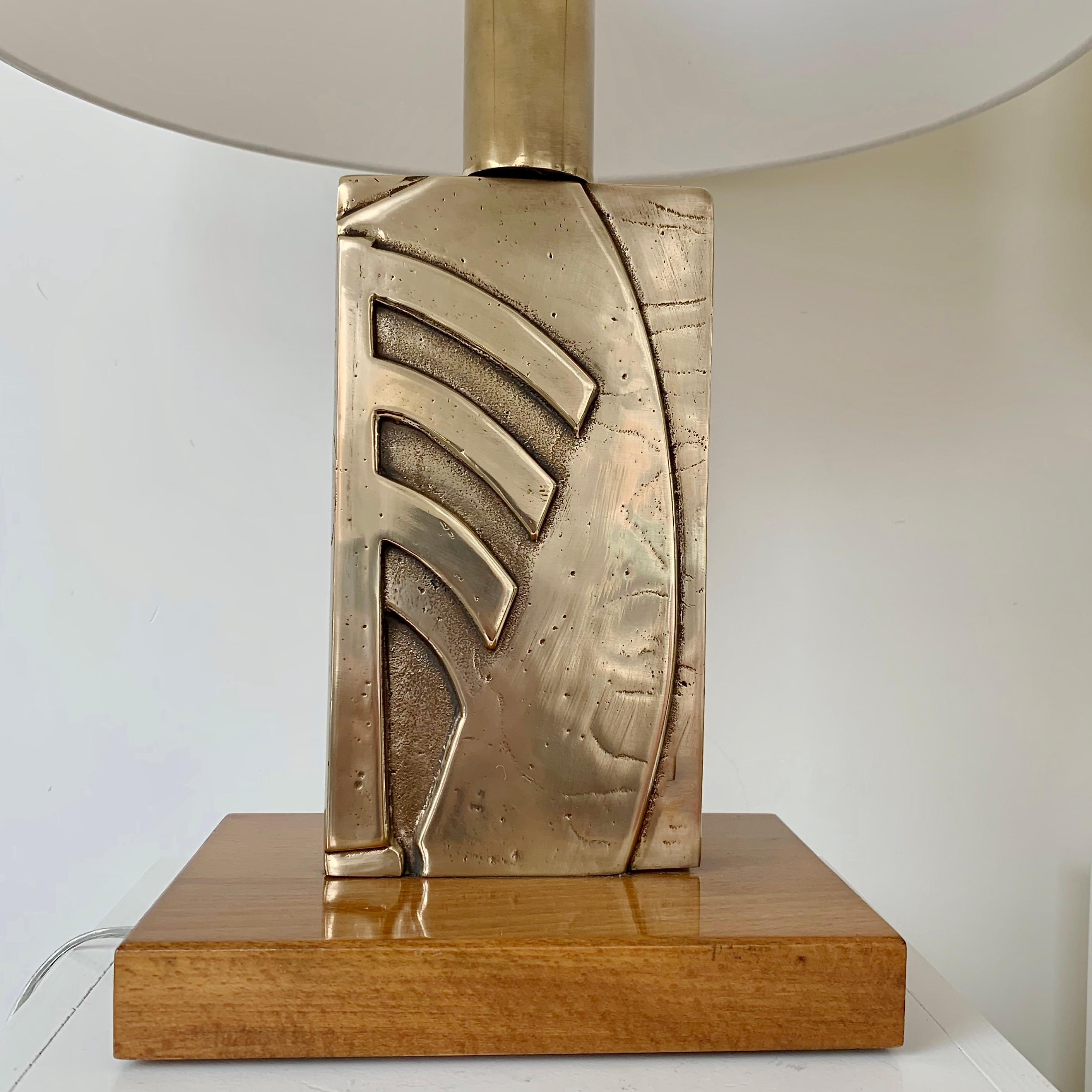 Late 20th Century Pair of Mid-Century Bronze Table Lamps, circa 1970, Italy For Sale