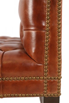 Pair of Mid-Century Brown Tufted Leather Psychiatrist Couches